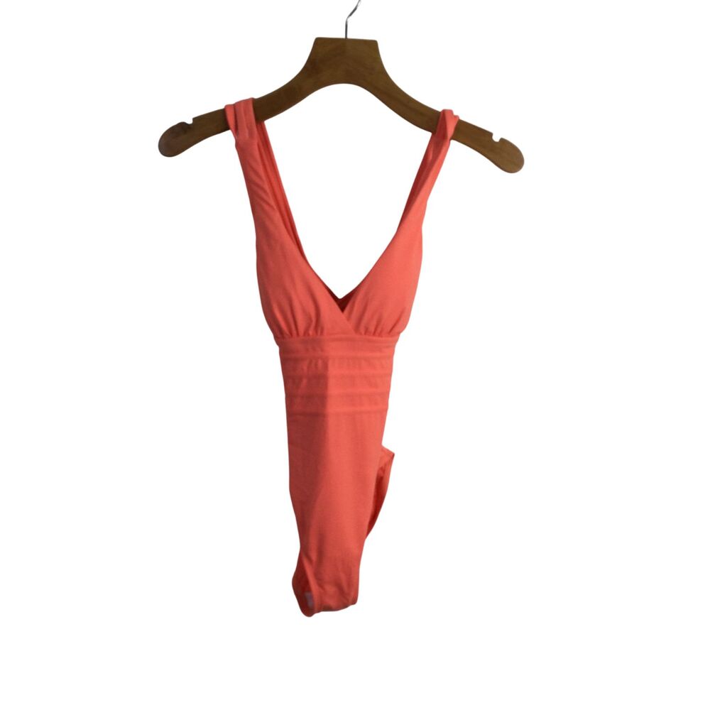 La Blanca Womens Multi-Strap Cross-Back One Piece Swimsuit Orange Size 0 NWT